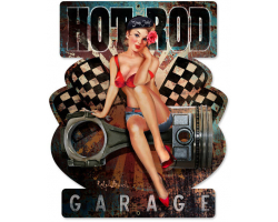Hot Rod Garage Metal Sign - 15" x 18"