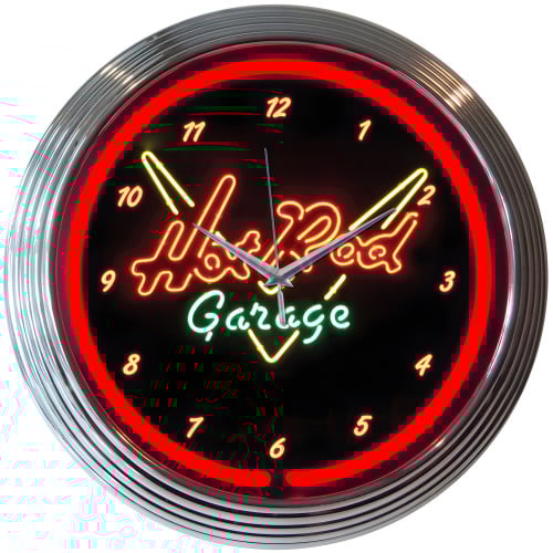 Hot Rod Garage Neon Clock