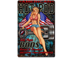 Hot Rod Girl 4 Metal Sign - 20" x 30"