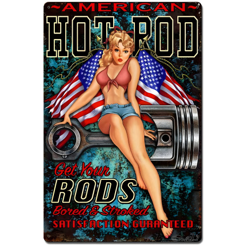 Hot Rod Girl 4 Metal Sign - 20" x 30"
