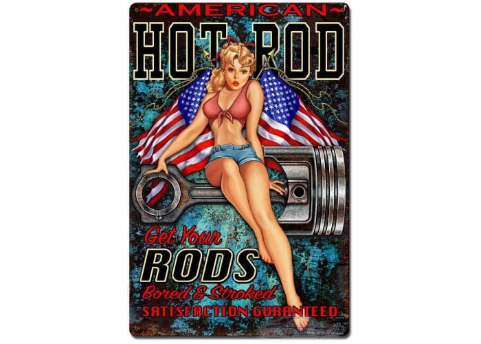 Hot Rod Girl 4 Metal Sign - 20" x 30"