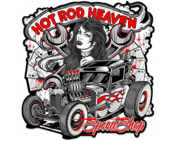Hot Rod Heaven 2 Metal Sign - 24" x 25"