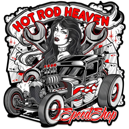 Hot Rod Heaven 2 Metal Sign - 24" x 25"