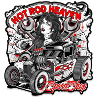 Hot Rod Heaven 2 Metal Sign - 14" x 15"