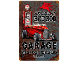 Hot Rod Mobile Gas Metal Sign - 12" x 18"