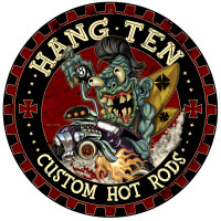Hot Rod Monster Metal Sign - 14" Round