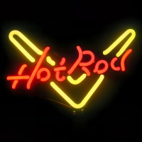Hot Rod Garage Neon Sculpture Sign, Real Glass - 13