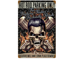 Hot Rod Parking Metal Sign