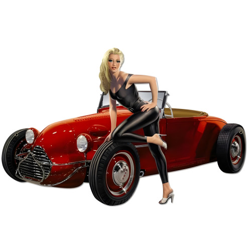 Hot Rod Metal Sign - 20" x 13"