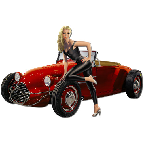 Hot Rod Metal Sign - 28" x 18"