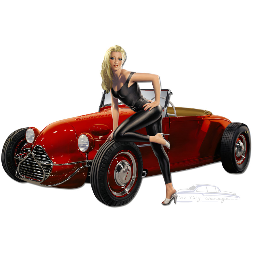 Hot Rod Metal Sign - 28" x 18"