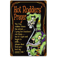 Hot Rod Prayer Metal Sign - 12" x 18"