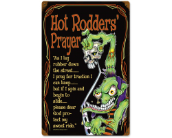 Hot Rod Prayer Metal Sign