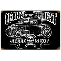 Lethal Threat Hot Rod Speedshop Metal Sign - 18" x 12"
