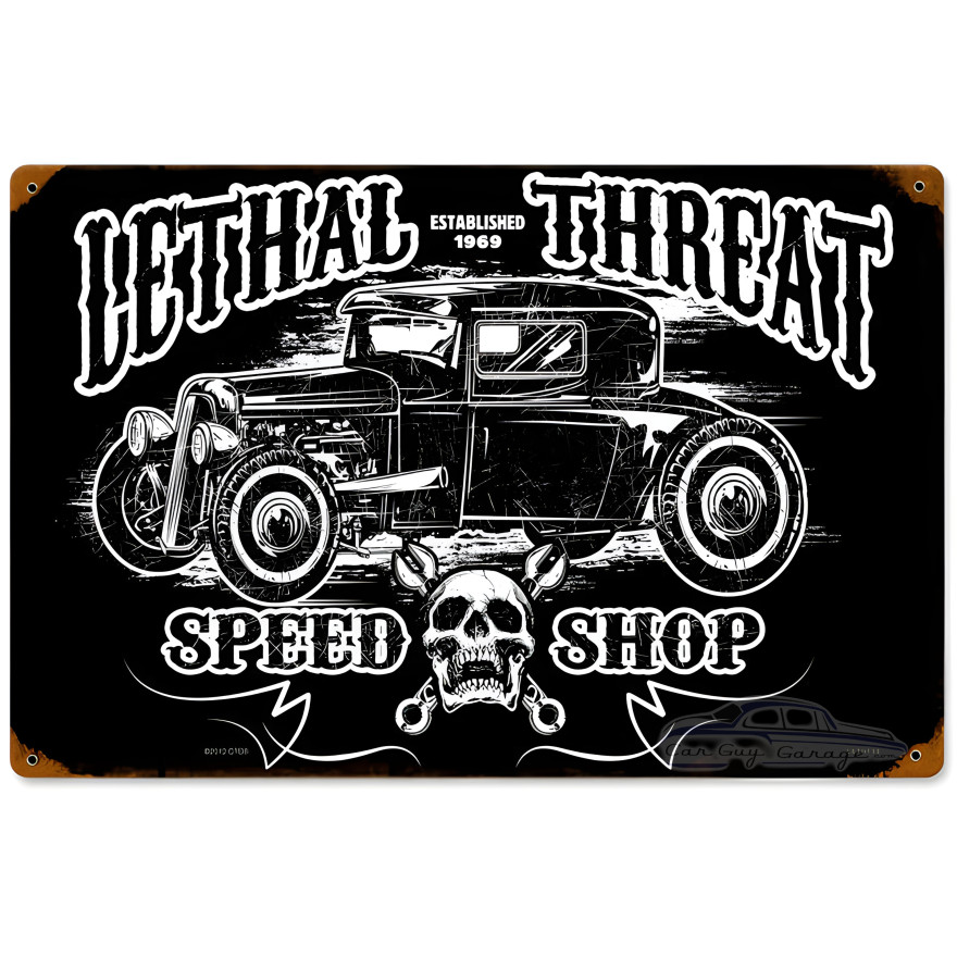 Lethal Threat Hot Rod Speedshop Metal Sign - 18" x 12"