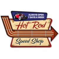 Hot Rod Speed Shop Metal Sign - 23" x 15"