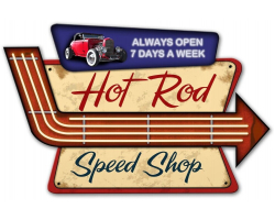 Hot Rod Speed Shop Metal Sign - 23" x 15"