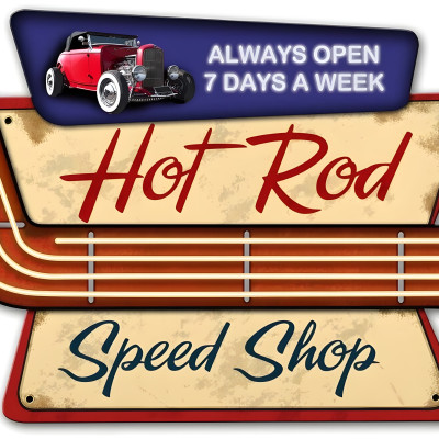 Rod Shop Sign Hot Rod Speed Shop Metal Sign