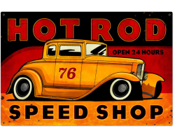Hot Rod Speed Shop Metal Sign - 36" x 24"