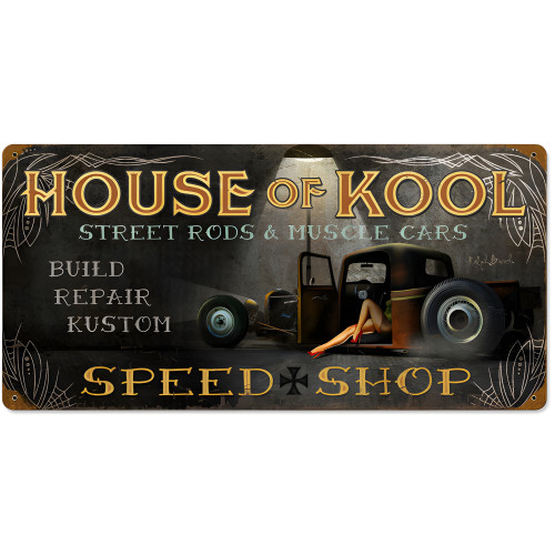 House of Kool Metal Sign - 24" x 12"
