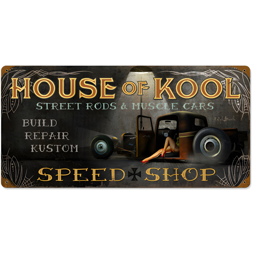 House of Kool Metal Sign - 24" x 12"