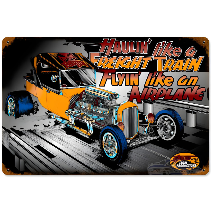 Hualin Freight Train Metal Sign - 18" x 12"