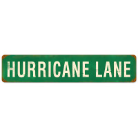 Hurricane Lane Metal Sign - 28" x 6"