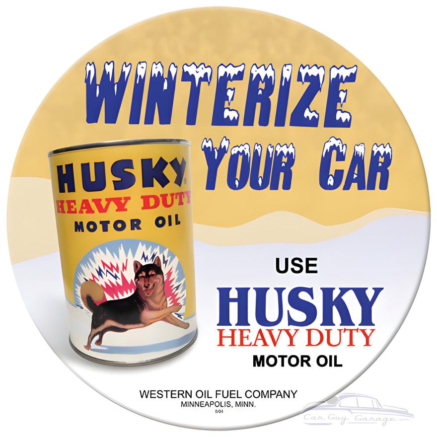 Husky Motor Oil Metal Sign - 14" Round