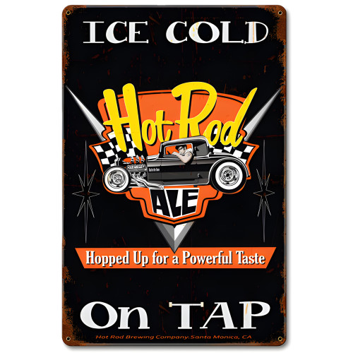 Ice Cold Ale on Tap Metal Sign - 12" x 18"