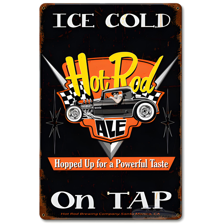 Ice Cold Ale on Tap Metal Sign - 12" x 18"