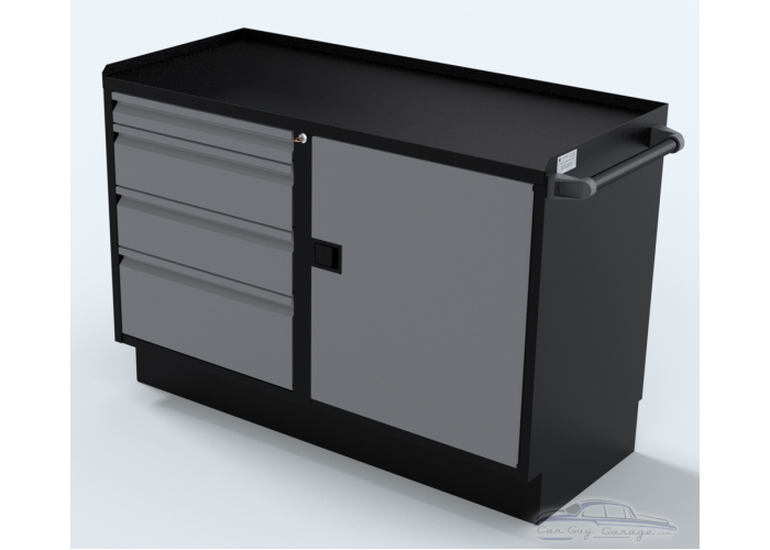 Silver 48 inch 1 door 4 drawer Professional Grade Base Cabinet