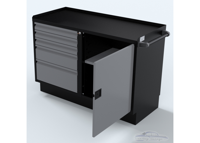Silver 48 inch 1 door 5 drawer Professional Grade Base Cabinet