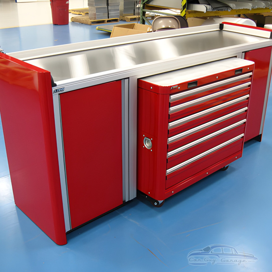 92" Wide Aluminum Workbench with Rolling Tool Cart
