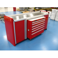 92" Wide Aluminum Workbench with Rolling Tool Cart