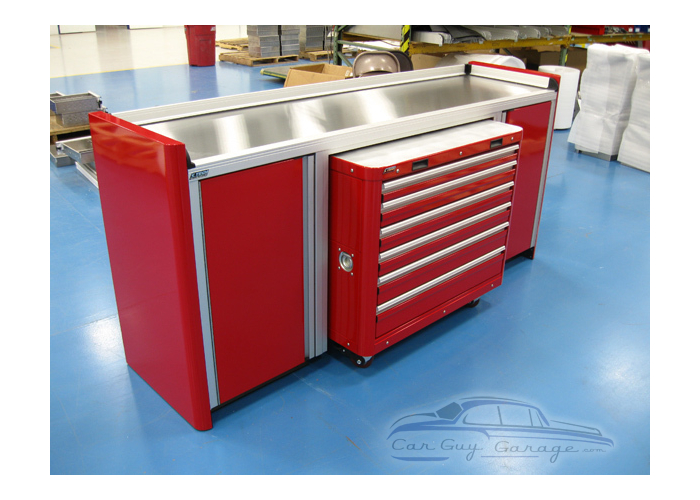 92" Wide Aluminum Workbench with Rolling Tool Cart