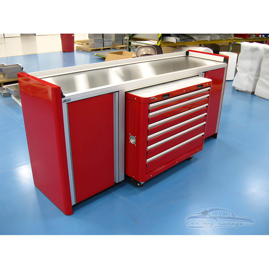 92" Wide Aluminum Workbench with Rolling Tool Cart