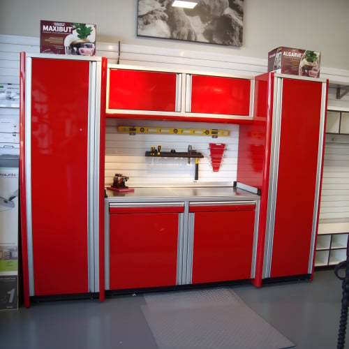 Aluminum Garage Cabinet Set - 116 Inch Custom Storage