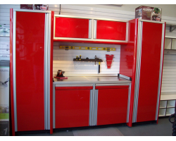 116" Wide Set of Aluminum Garage Cabinets