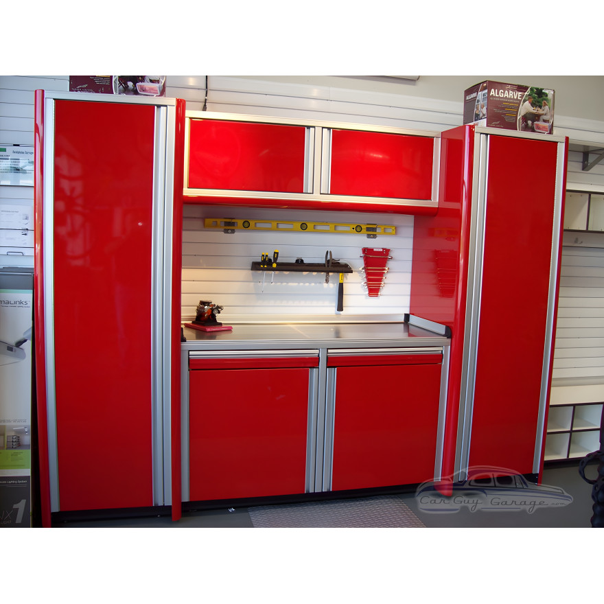 116" Wide Set of Aluminum Garage Cabinets