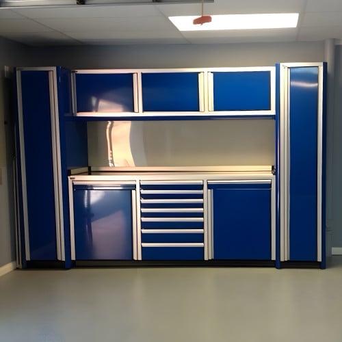 130" wide Set of Aluminum Garage Cabinets