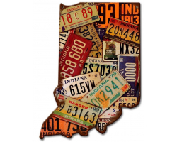 Indiana License Plates Metal Sign - 10" x 13"