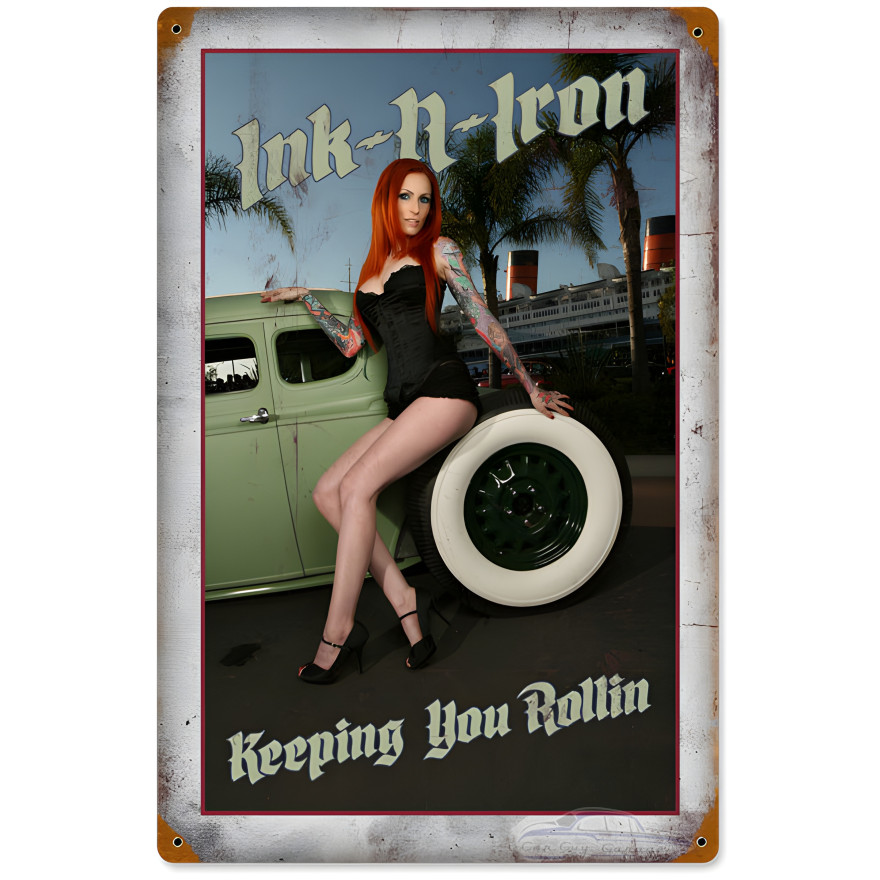 Ink and Iron Keeping Rolling Metal Sign - 12" x 18"