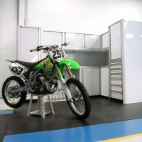 Aluminum Garage Cabinets 124.5in Left and 76in Right Set