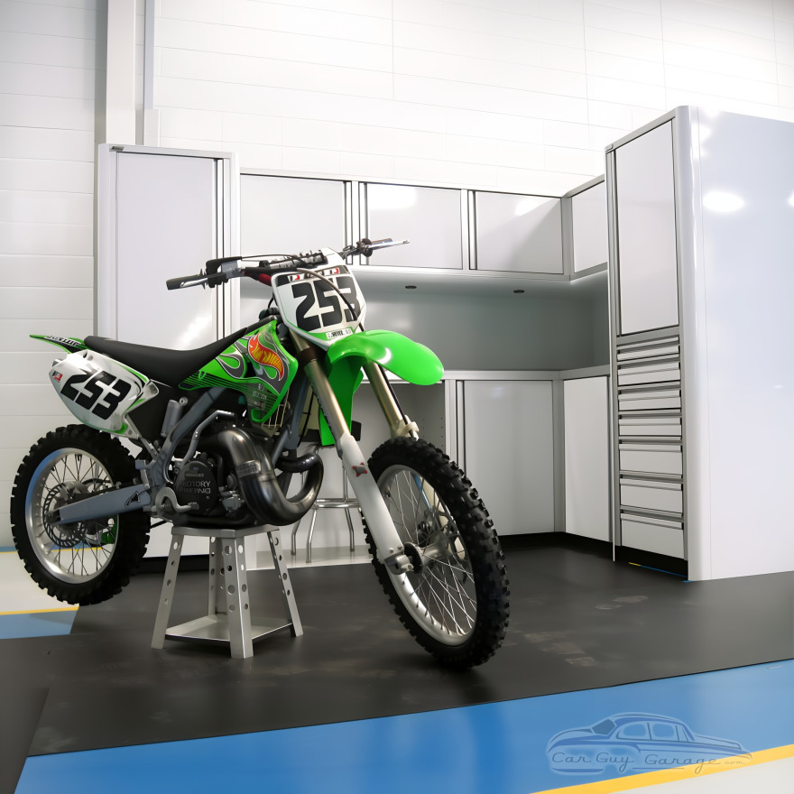 Aluminum Garage Cabinets 124.5in Left and 76in Right Set