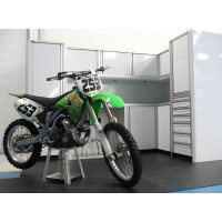 Aluminum Garage Storage Cabinet Set, 124.5in Left & 76in Right Walls