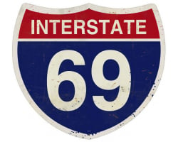 Interstate 69 Metal Sign - 16" x 16"