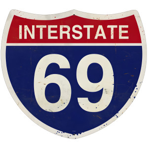 Interstate 69 Metal Sign - 16" x 16"