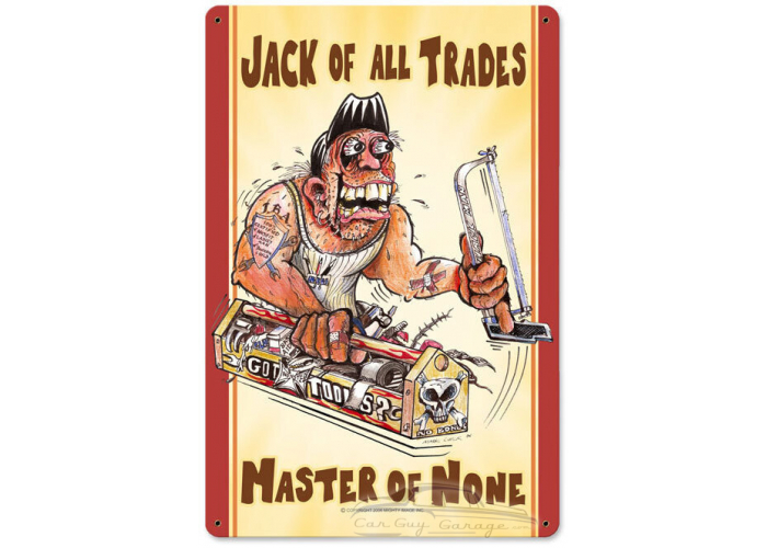 Jack of All Trades Metal Sign - 12" x 18"