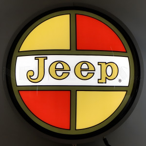 1970s Jeep Medallion LED Illuminated Wall Sign - 15" Round