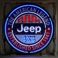 Jeep American Legend Established 1941 4x4 Neon Sign - 36" Round